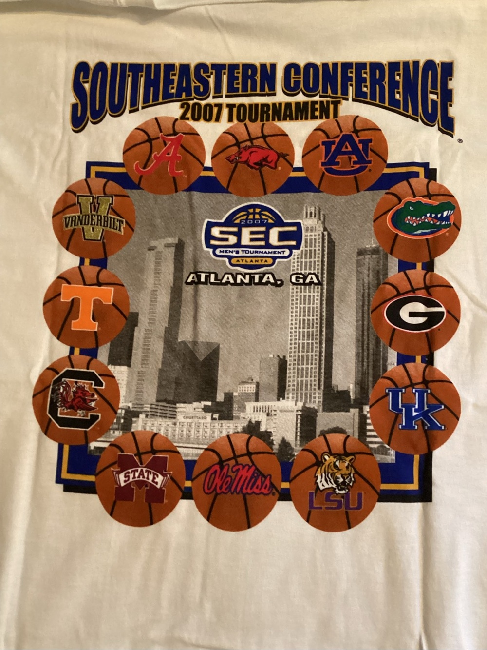 Vintage 2007 SEC Men’s Basketball Tournament Official White Size Large - Picture 7 of 8